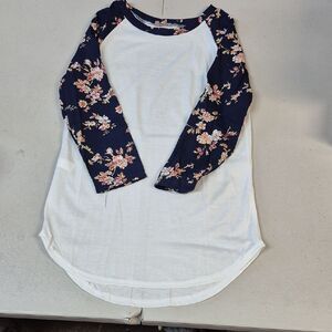 Floral Sleeve Raglan Women's Top